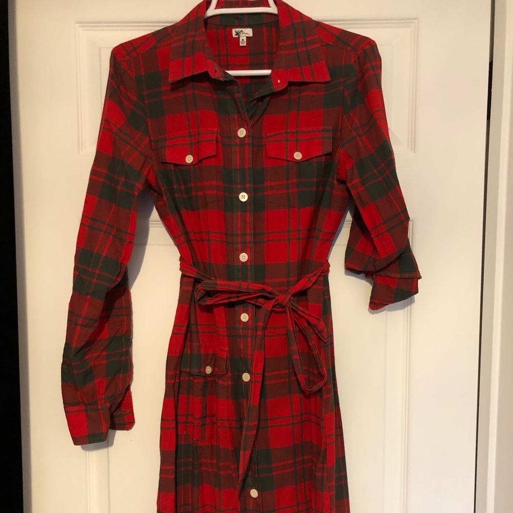 L.L. Bean Size 8 Plaid Dress